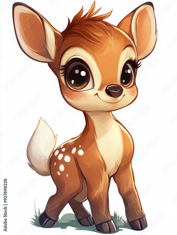 Cute Cartoon Deer with Big Eyes Cute Cartoon Deer with Big Eyes