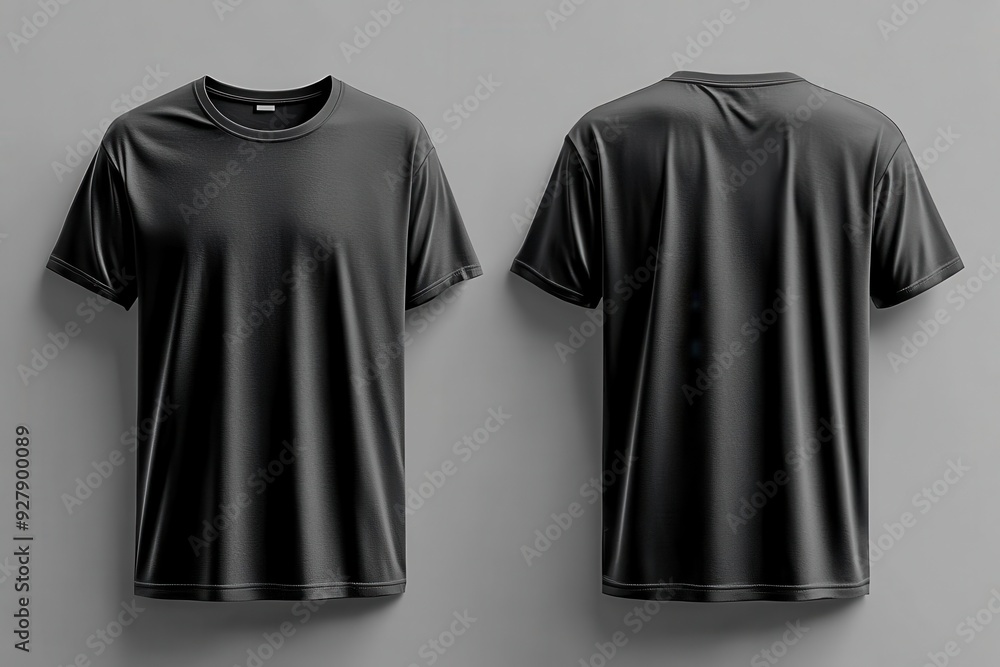 floating black tshirt mockup front and back views clean backdrop for seamless design presentation floating black tshirt mockup front and back views clean backdrop for seamless design presentation