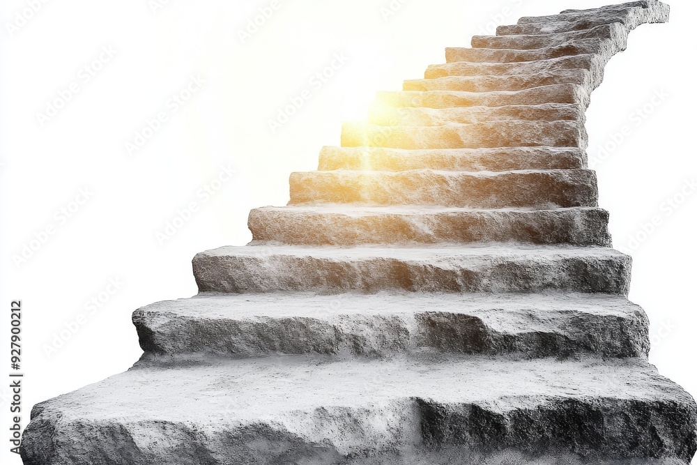 Stone staircase ascending into the sky symbolizing the limitless potential of human endeavors Stone staircase ascending into the sky symbolizing the limitless potential of human endeavors