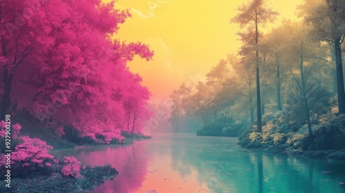 sunrise over the river