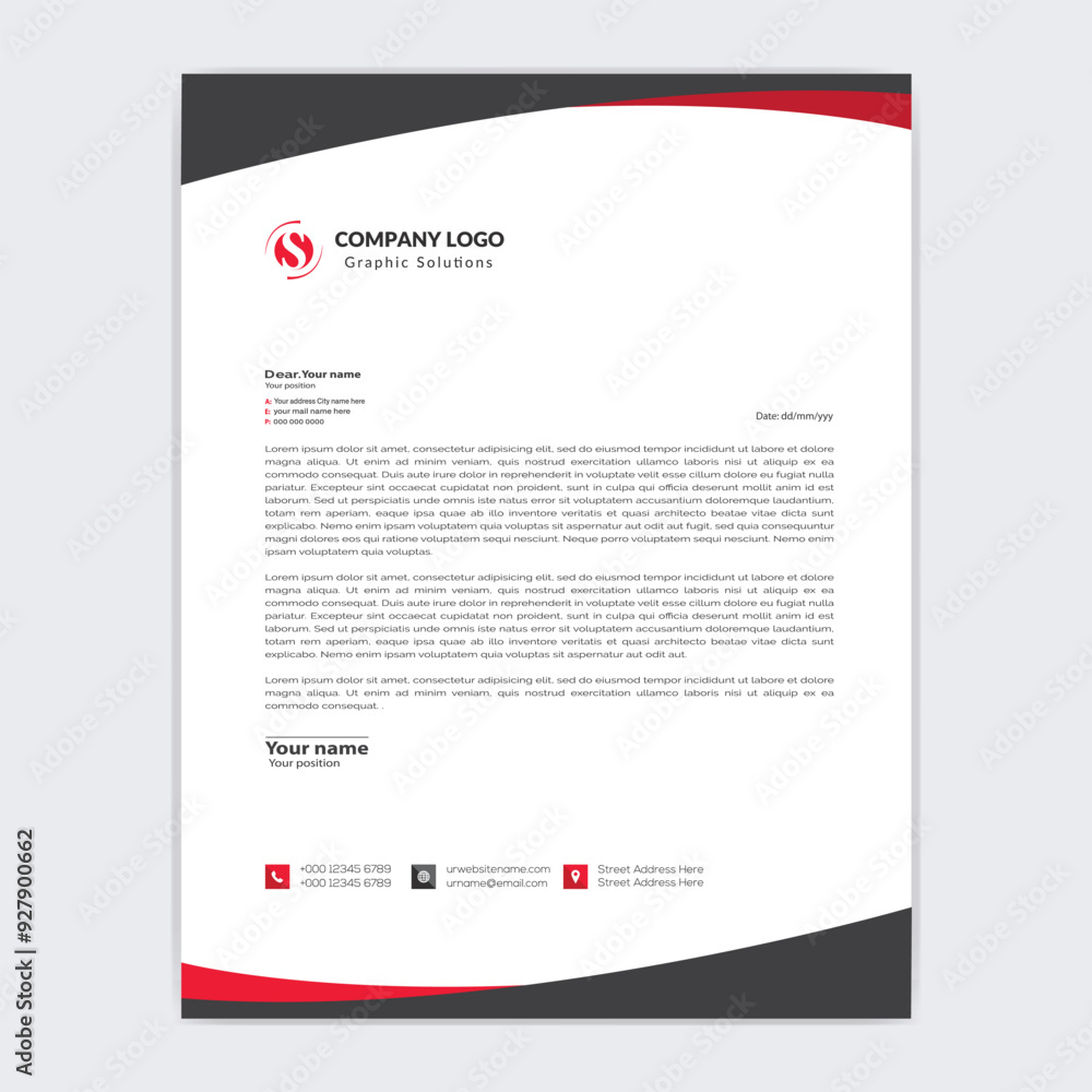 Modern corporate letterhead template design. Creative and Professional business letterhead design template . Letter head stationery layout vector design. Letterhead template in flat style. Modern corporate letterhead template design. Creative and Professional business letterhead design template . Letter head stationery layout vector design. Letterhead template in flat style.