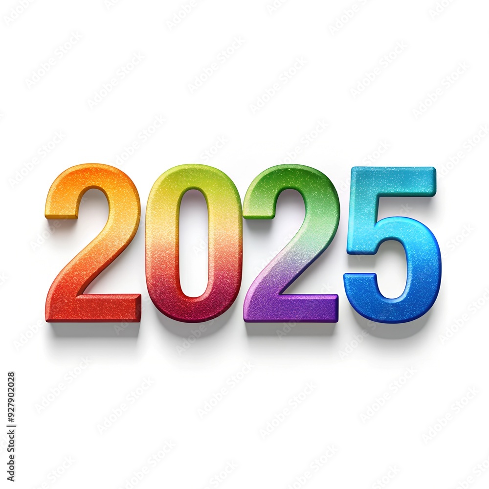 variants gradient colored number '2025' on white background. generative AI. variants gradient colored number '2025' on white background. generative AI.