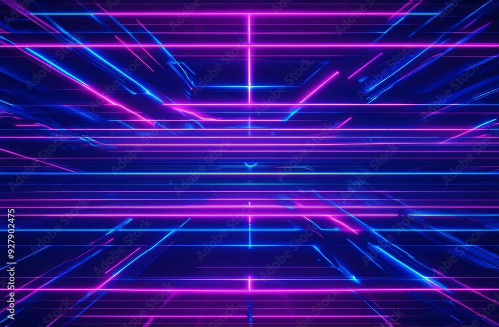 Abstract Neon Background With Lines Abstract Neon Background With Lines