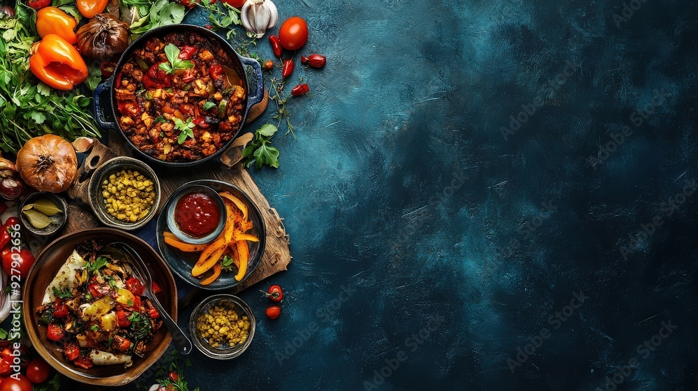 Rustic food flyer with images of homemade dishes, paired with natural textures, and a spacious area for copy. Rustic food flyer with images of homemade dishes, paired with natural textures, and a spacious area for copy.