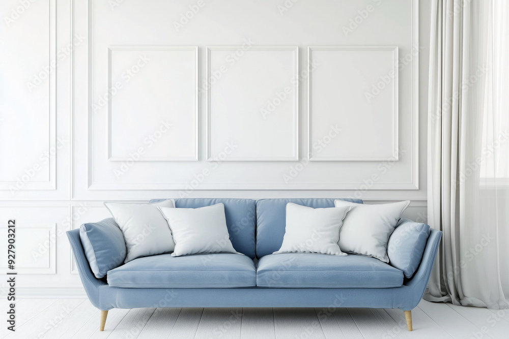 Mock-up frames for wall decoration in a room with modern interior and luxury furniture Mock-up frames for wall decoration in a room with modern interior and luxury furniture