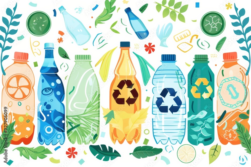Naklejka premium Concept of recycled plastic showing sustainable practices