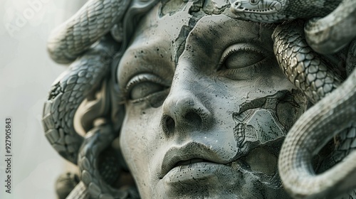 Stone Medusa Sculpture Detail - Close Up