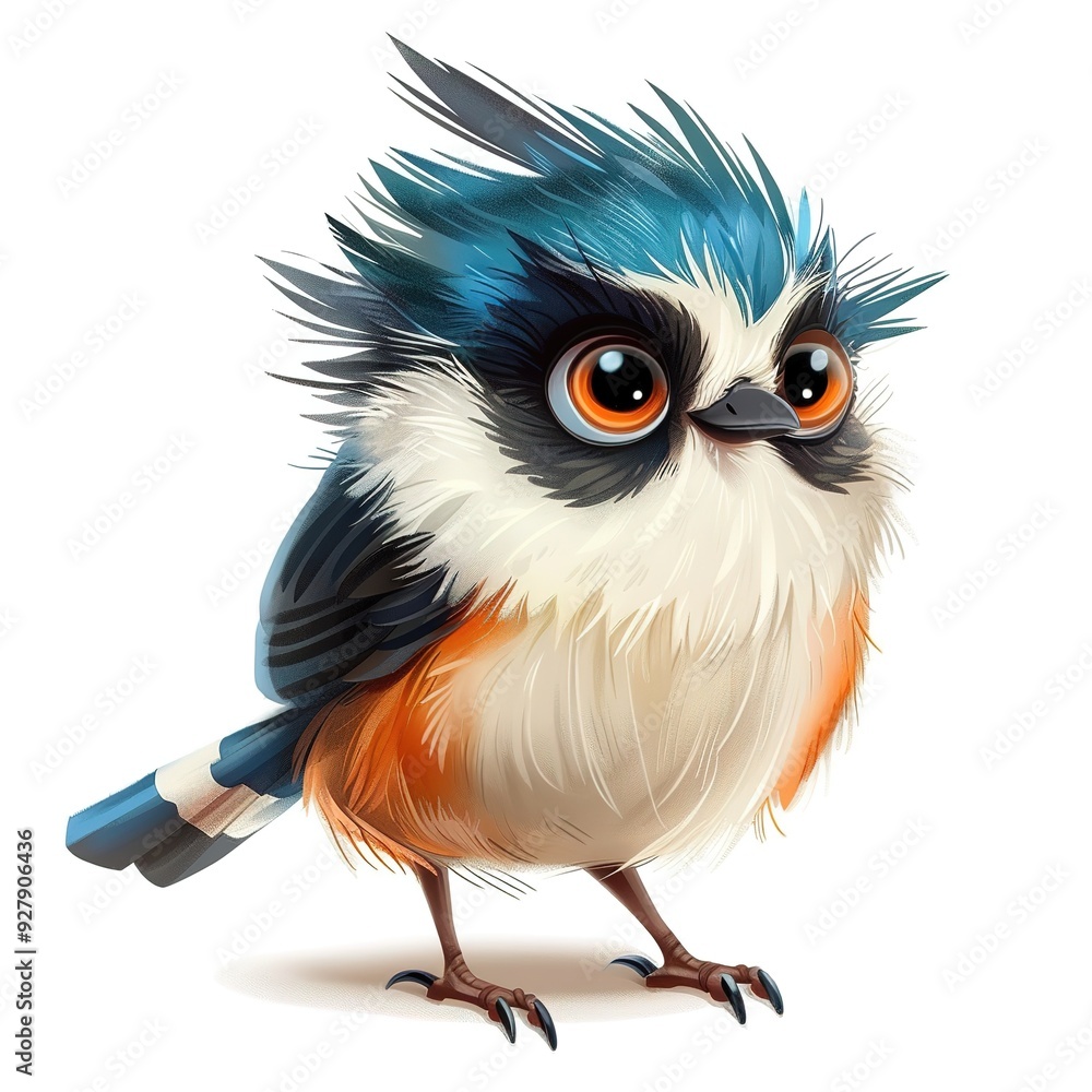Chickadee Seer Occupation fantasy animal cartoon isolated whitebackground Chickadee Seer Occupation fantasy animal cartoon isolated whitebackground