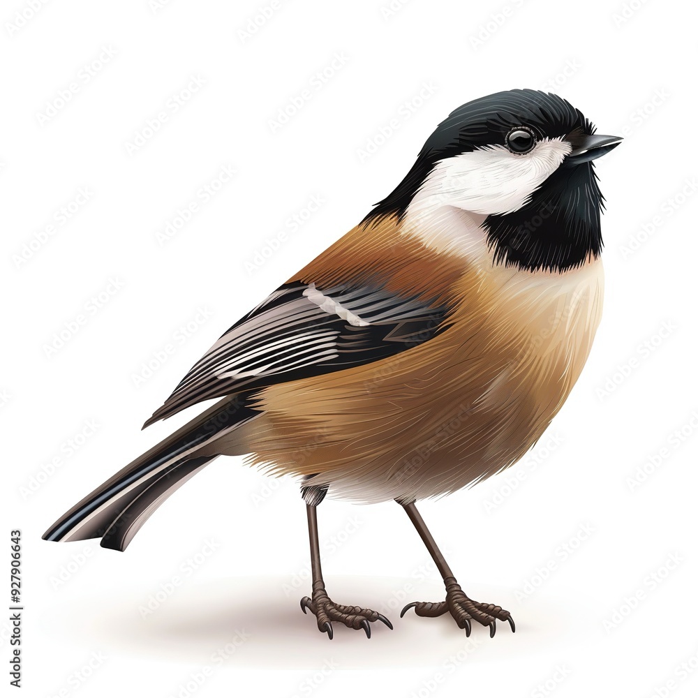 Chickadee Spirit animal cartoon isolated whitebackground 16:9 Chickadee Spirit animal cartoon isolated whitebackground 16:9