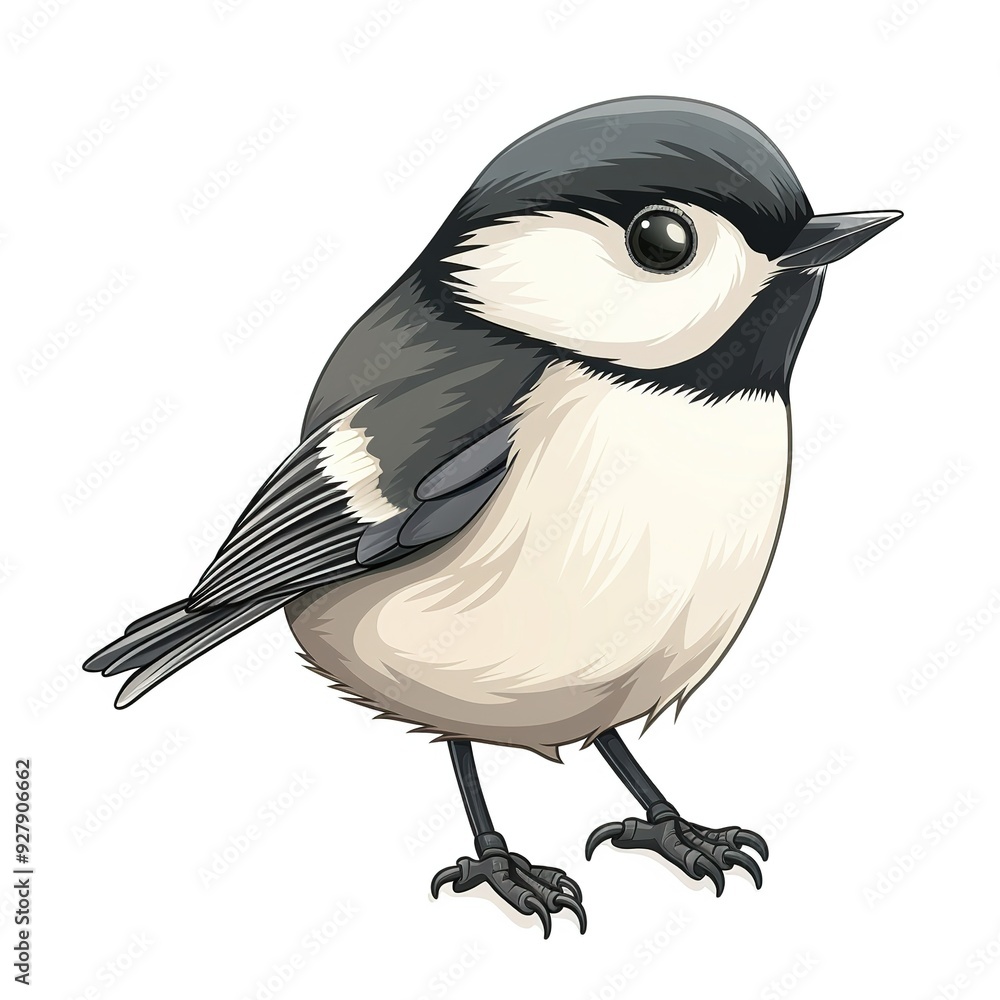 Obraz premium Chickadee Spirit animal cartoon isolated whitebackground 16:9