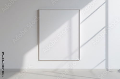 White mock up poster frame on the wall