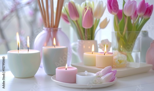 Aesthetic candle light creates a cozy atmosphere perfect decoration with candle Generate AI