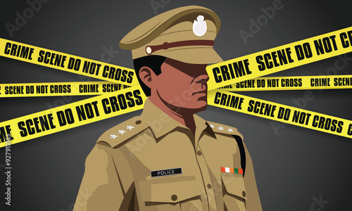 Indian police crime scene do not cross