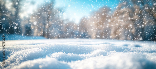 Wallpaper Mural Winter Landscape with Falling Snow Torontodigital.ca