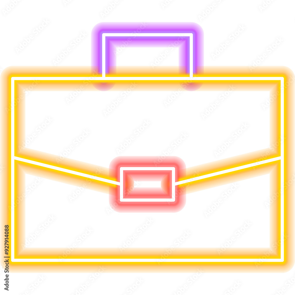Briefcase Neon Label. Illustration of Education Promotion. Briefcase Neon Label. Illustration of Education Promotion.