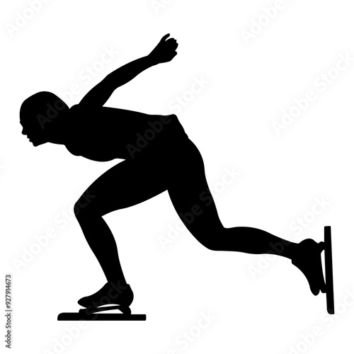 Silhouette of skater athlete.Winter sport.Skating sport.Vector illustration.
