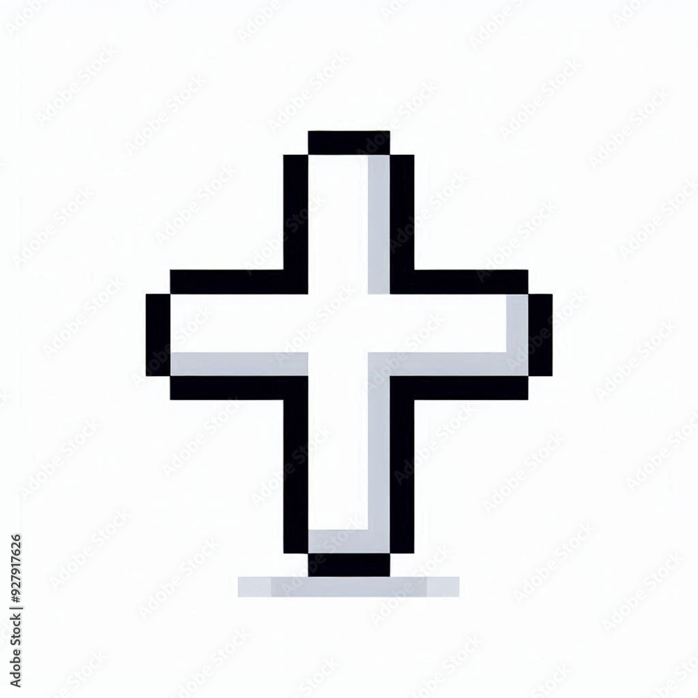 Obraz premium Pixel Art Cross Icon Cancel