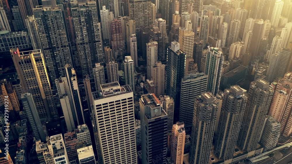 Drone, cityscape and buildings, skyscraper or architecture outdoor in urban development at cbd in Hong Kong. Aerial view, city or infrastructure, hill or mountain on landscape with sunshine in summer Drone, cityscape and buildings, skyscraper or architecture outdoor in urban development at cbd in Hong Kong. Aerial view, city or infrastructure, hill or mountain on landscape with sunshine in summer