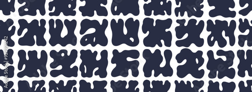 Floral botanical vector seamless pattern. Organic naive abstract shapes in Matisse style. Seamless banner design with seaweed geometric figures, bizarre corals. Abstract geometric wallpaper.