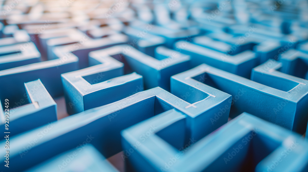 Strategy: A maze with a clear path marked, symbolizing strategic planning and problem-solving, with copy space Strategy: A maze with a clear path marked, symbolizing strategic planning and problem-solving, with copy space