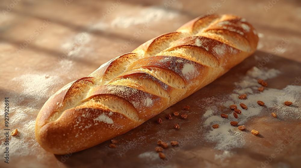 Freshly Baked Loaf of Bread on Brown Background. Freshly Baked Loaf of Bread on Brown Background.