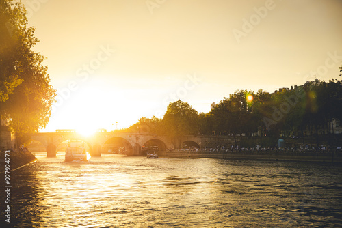 sunset over the river