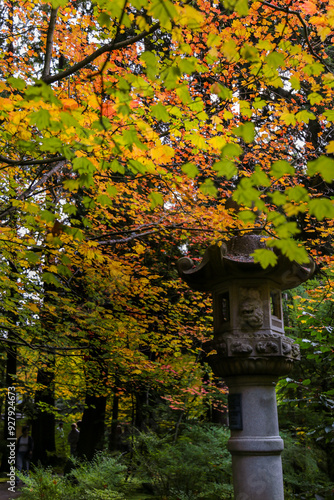 monument in park in autumn photo