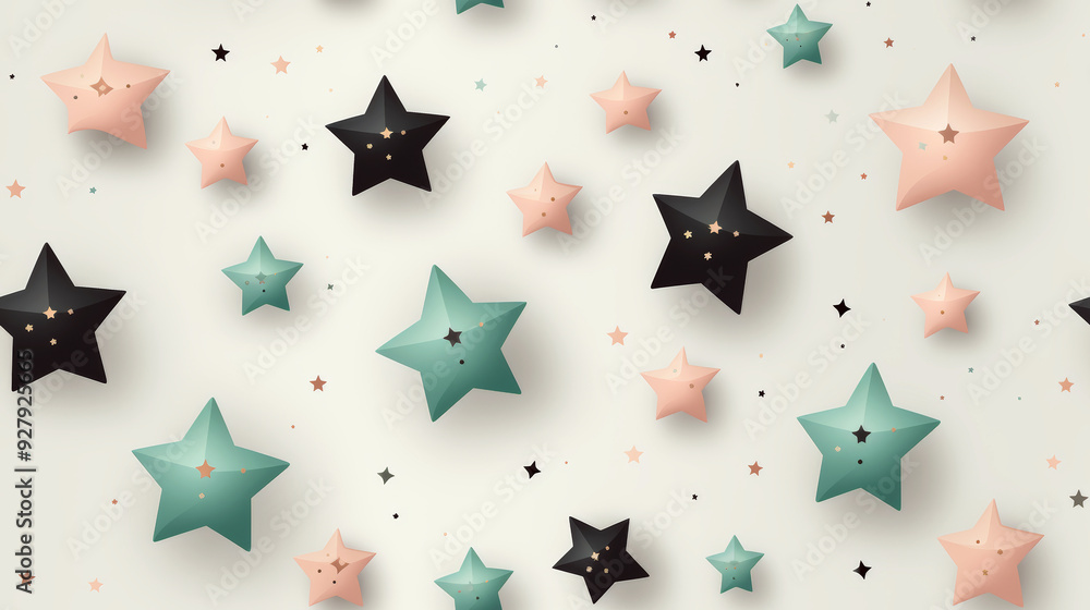 Seamless pattern with volumetric stars, fabric, watercolor, tile, background, carpet, children's wallpaper, clothing, sarong, packaging, batik Seamless pattern with volumetric stars, fabric, watercolor, tile, background, carpet, children's wallpaper, clothing, sarong, packaging, batik