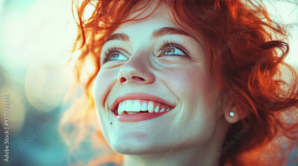 Joyous woman's radiant image Joyous woman's radiant image