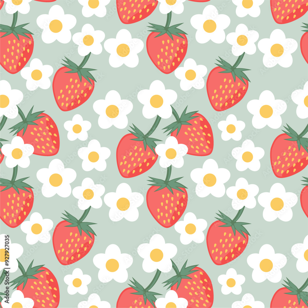 Seamless print pattern wallpaper background with strawberries fresh vegetarian Seamless print pattern wallpaper background with strawberries fresh vegetarian