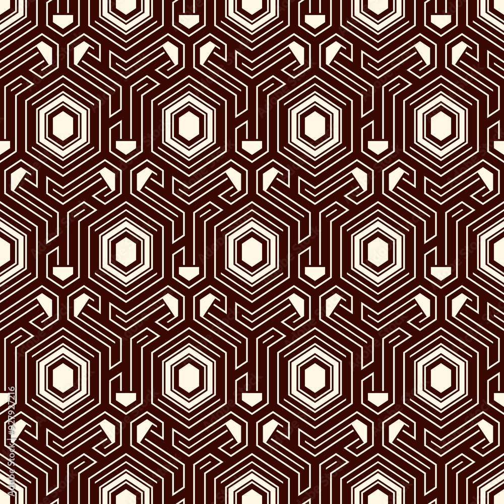 Honeycomb seamless pattern. Hexagon mosaic tiles ornament. Ethnic surface print. Repeated geometric figures background. Ornamental wallpaper. Modern geo design digital paper. Vector abstract work. Honeycomb seamless pattern. Hexagon mosaic tiles ornament. Ethnic surface print. Repeated geometric figures background. Ornamental wallpaper. Modern geo design digital paper. Vector abstract work.