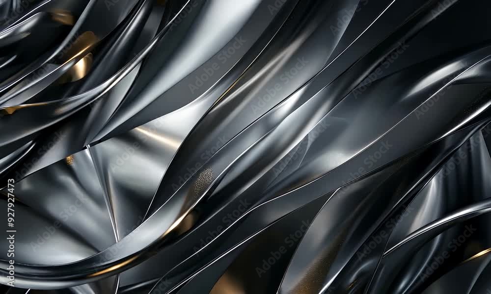 Abstract Black And White Curved Metallic Design Abstract Black And White Curved Metallic Design