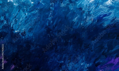 Abstract Blue and Purple Acrylic Painting photo