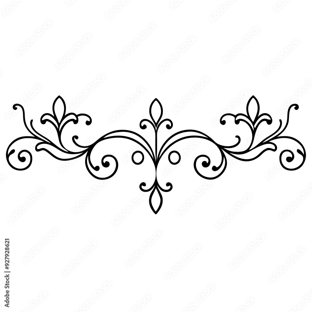 graphic with a black elegant plant ornament graphic with a black elegant plant ornament