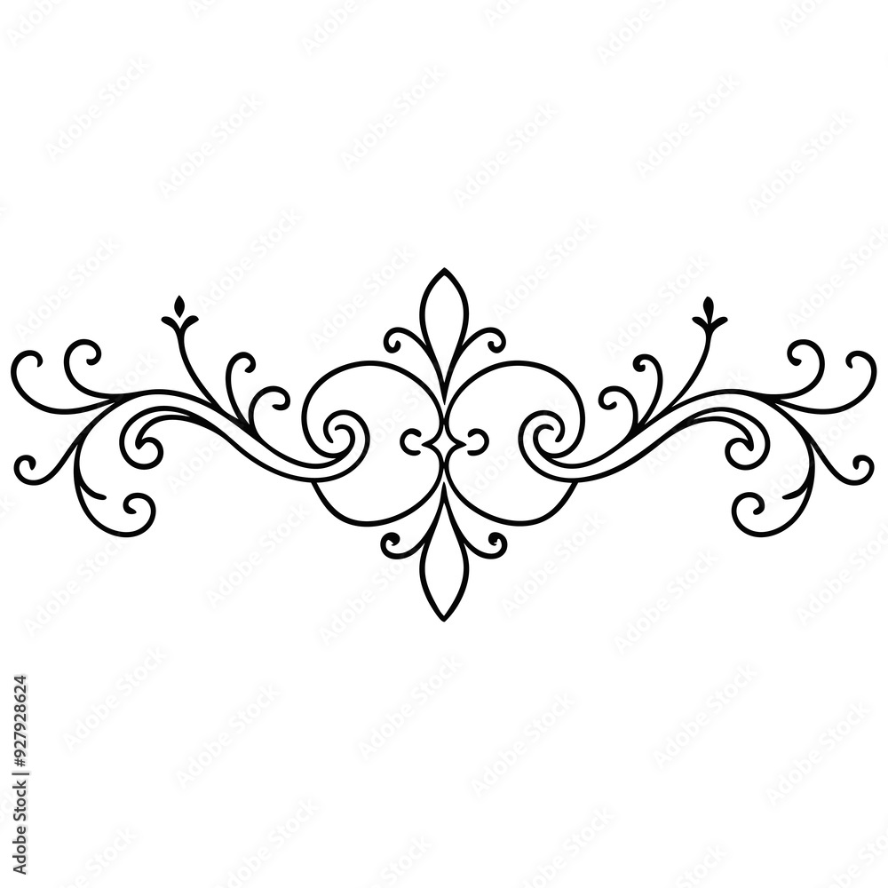 graphic with a black elegant plant ornament graphic with a black elegant plant ornament