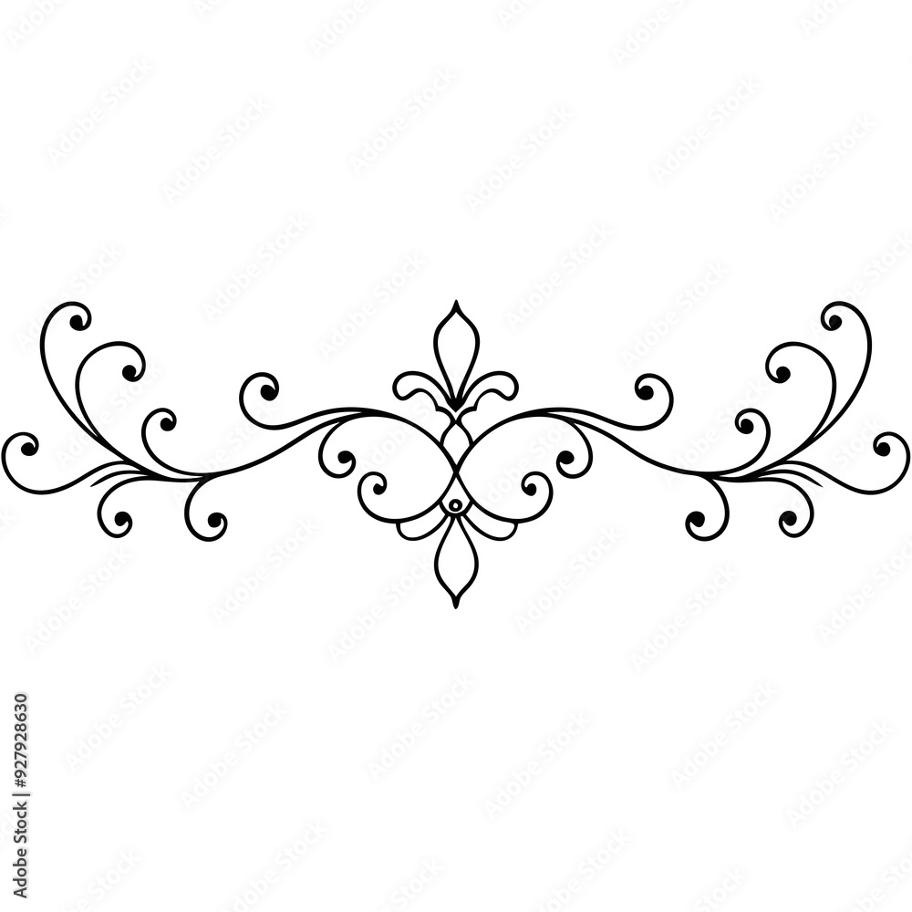 graphic with a black elegant plant ornament graphic with a black elegant plant ornament