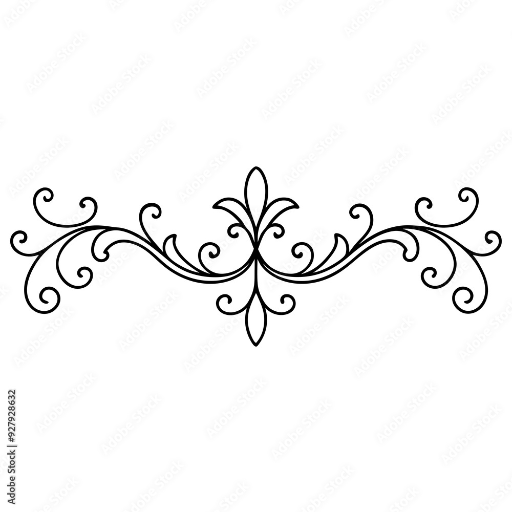 graphic with a black elegant plant ornament graphic with a black elegant plant ornament