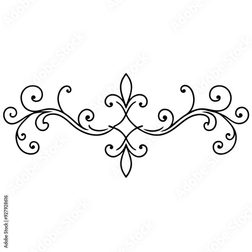 graphic with a black elegant plant ornament