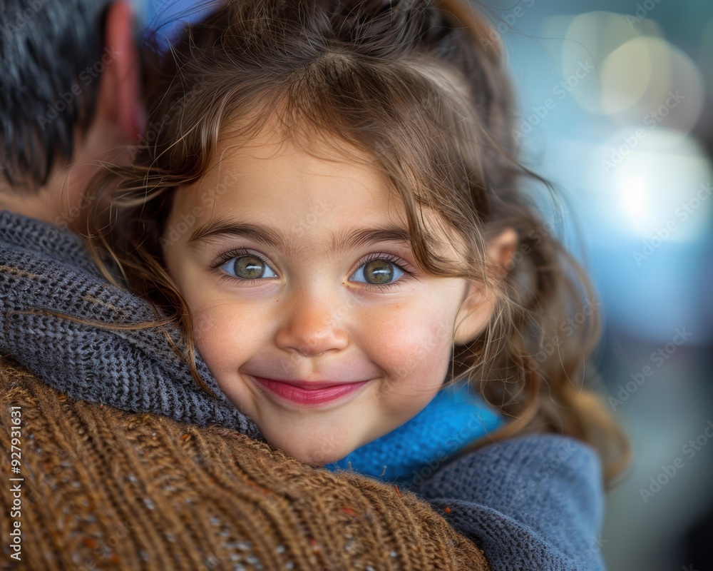 A little girl smiles with her eyes. AI. A little girl smiles with her eyes. AI.