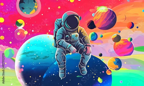 Wallpaper Mural Astronaut Contemplating the Cosmos Torontodigital.ca