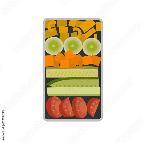Flat Illustration Of Lunch Box