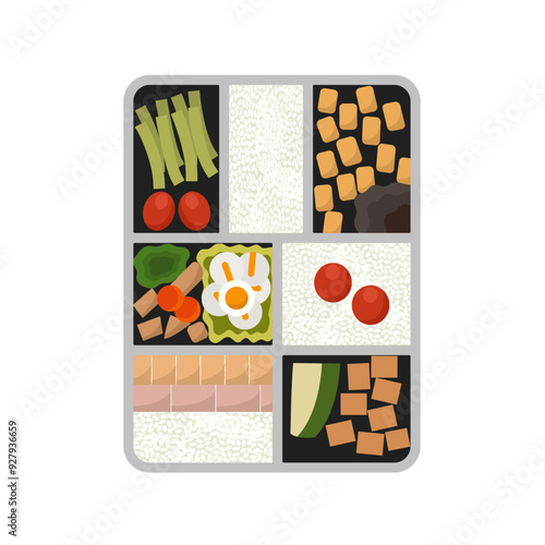 Flat Illustration Of Lunch Box