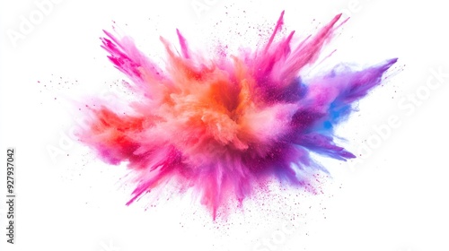 Neon Color Explosion Isolated On White