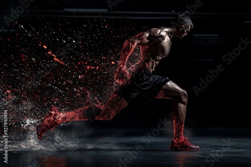 Visualizing the concept of leg strike inertia through a photography infographic shot depiction