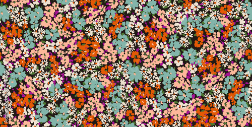 Liberty floral pattern design with cute little flowers for textile, decoration and mask decoration.