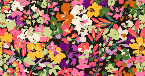 Liberty floral pattern design with cute little flowers for textile, decoration and mask decoration.