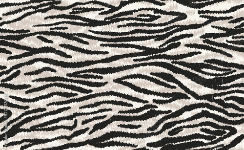 Pattern repeat design of zebra skin with ikat effect, perfect for textiles and decoration.