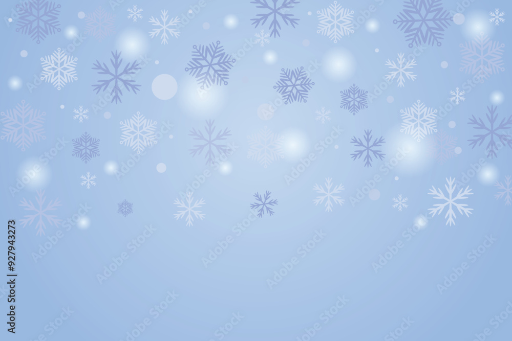 Beautiful falling snowflakes, winter background. Snowfall weather white lilac blue background. Beautiful falling snowflakes, winter background. Snowfall weather white lilac blue background.