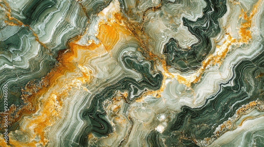 Abstract Green and Gold Marble Texture. Abstract Green and Gold Marble Texture.