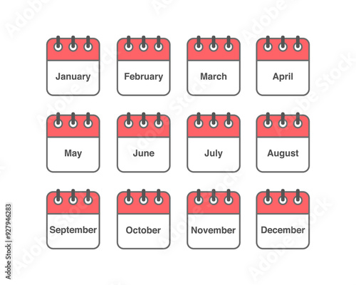 Vector set of icons. Daily, monthly, yearly calendar icon